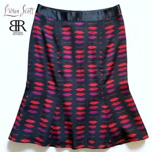 L'Wren Scott Banana Republic Skirt Lipstick Lips Novelty Red VALENTINE’S | Sz 2